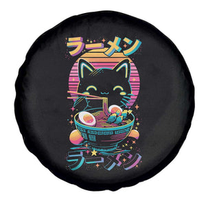 Retro Kawaii Ramen Cat Graphic Spare Tire Cover Cute Anime Japanese Japan Inspo TS02 Print Your Wear