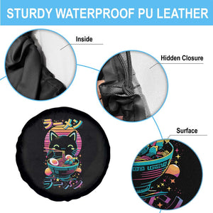 Retro Kawaii Ramen Cat Graphic Spare Tire Cover Cute Anime Japanese Japan Inspo TS02 Print Your Wear