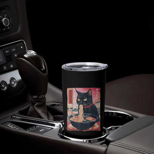 Sarcastic Black Cat Eating Ramen Tumbler Cup Funny Japanese Kawaii Cats Anime Graphic TS02 Print Your Wear