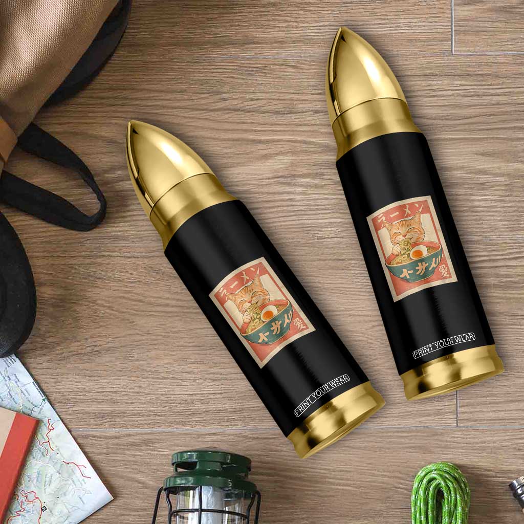 Funny Orange Cat Eating Ramen Bullet Tumbler Japanese Vintage Graphic Kawaii Anime TS02 Print Your Wear
