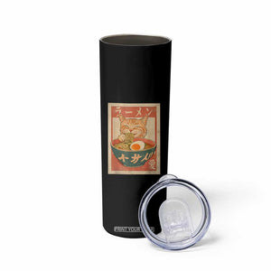 Funny Orange Cat Eating Ramen Skinny Tumbler Japanese Vintage Graphic Kawaii Anime TS02 Print Your Wear