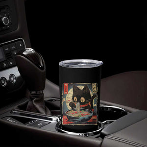 Funny Black Cat Eating Ramen Noodle Graphic Tumbler Cup Japanese Kawaii Anime Gifts TS02 Print Your Wear