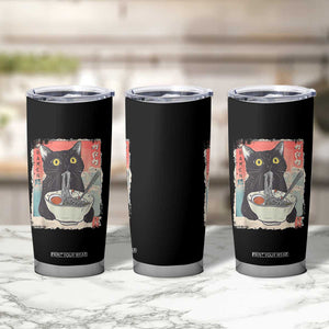 Funny Black Cat Eating Ramen Noodle Graphic Tumbler Cup Japanese Anime Manga Kawaii Cats TS02 Print Your Wear