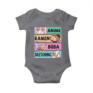 Anime Ramen Boba Sketching Baby Onesie Kawaii Otaku Manga Lover Japanese Pop Culture TS02 Charcoal Print Your Wear