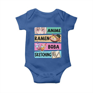 Anime Ramen Boba Sketching Baby Onesie Kawaii Otaku Manga Lover Japanese Pop Culture TS02 Royal Blue Print Your Wear