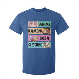 Anime Ramen Boba Sketching T Shirt For Kid Kawaii Otaku Manga Lover Japanese Pop Culture TS02 Royal Blue Print Your Wear