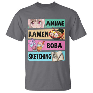 Anime Ramen Boba Sketching T Shirt Kawaii Otaku Manga Lover Japanese Pop Culture TS02 Charcoal Print Your Wear