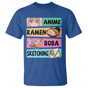 Anime Ramen Boba Sketching T Shirt Kawaii Otaku Manga Lover Japanese Pop Culture TS02 Royal Blue Print Your Wear