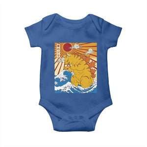 Funny Cat Japanese Anime Kawaii Baby Onesie Catzilla Meme Retro Vintage Graphic TS02 Royal Blue Print Your Wear
