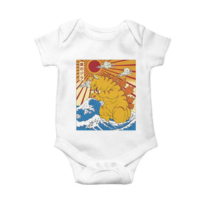 Funny Giant Cat Monster Japanese Anime Kawaii Baby Onesie Retro Vintage Japan Inspo Graphic TS02 White Print Your Wear