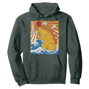 Funny Giant Cat Monster Japanese Anime Kawaii Hoodie Retro Vintage Japan Inspo Graphic TS02 Dark Forest Green Print Your Wear
