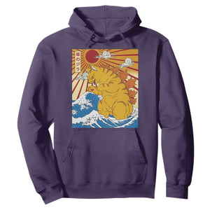 Funny Giant Cat Monster Japanese Anime Kawaii Hoodie Retro Vintage Japan Inspo Graphic TS02 Purple Print Your Wear