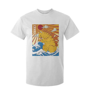 Funny Cat Japanese Anime Kawaii T Shirt For Kid Catzilla Meme Retro Vintage Graphic TS02 White Print Your Wear
