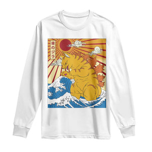 Funny Giant Cat Monster Japanese Anime Kawaii Long Sleeve Shirt Retro Vintage Japan Inspo Graphic TS02 White Print Your Wear
