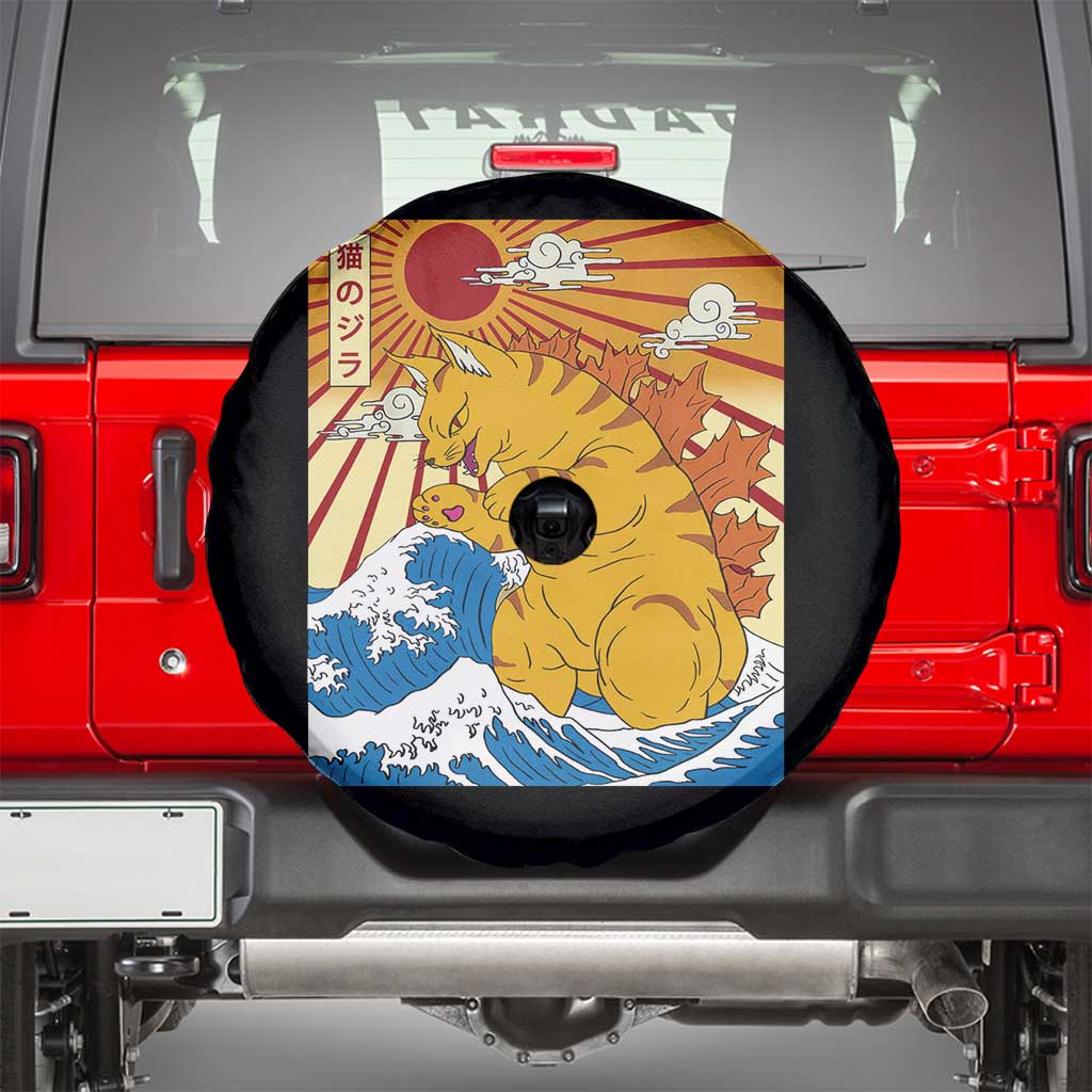Funny Giant Cat Monster Japanese Anime Kawaii Spare Tire Cover Retro Vintage Japan Inspo Graphic TS02 Black Print Your Wear