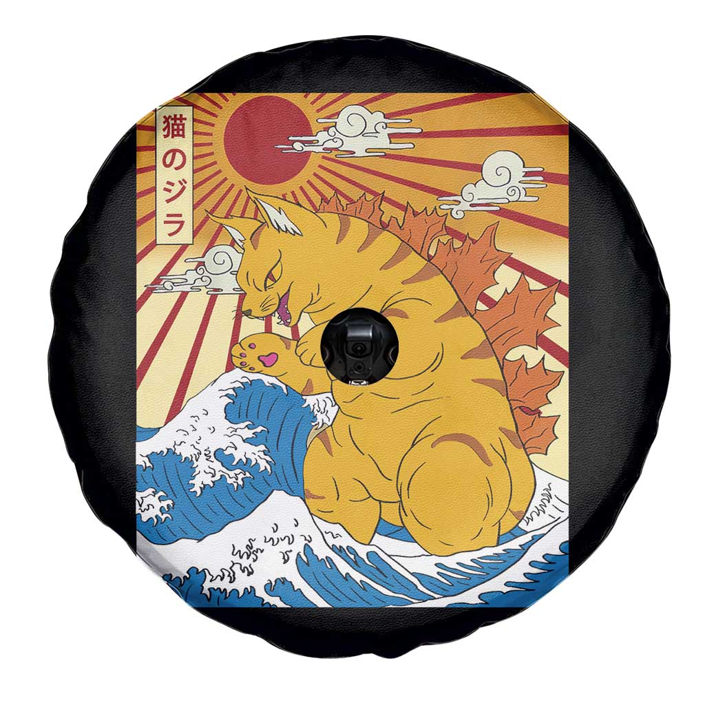 Funny Giant Cat Monster Japanese Anime Kawaii Spare Tire Cover Retro Vintage Japan Inspo Graphic TS02 Print Your Wear