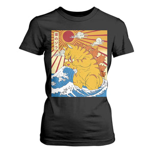 Funny Giant Cat Monster Japanese Anime Kawaii T Shirt For Women Retro Vintage Japan Inspo Graphic TS02 Black Print Your Wear
