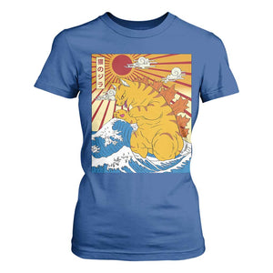 Funny Cat Japanese Anime Kawaii T Shirt For Women Catzilla Meme Retro Vintage Graphic TS02 Royal Blue Print Your Wear