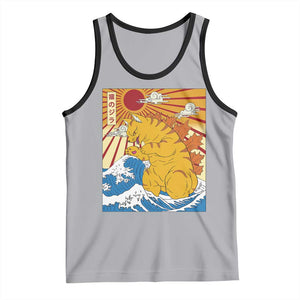 Funny Cat Japanese Anime Kawaii Tank Top Catzilla Meme Retro Vintage Graphic TS02 Athletic Heather Black Print Your Wear