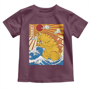 Funny Giant Cat Monster Japanese Anime Kawaii Toddler T Shirt Retro Vintage Japan Inspo Graphic TS02 Maroon Print Your Wear