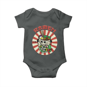 Kawaii Japan Ramen Baby Onesie Cute Skater Japanese Noodles Anime Skateboard Lover TS02 Dark Heather Print Your Wear