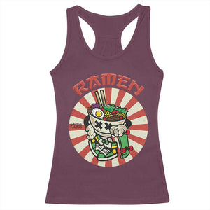 Kawaii Japan Ramen Racerback Tank Top Cute Skater Japanese Noodles Anime Skateboard Lover TS02 Maroon Print Your Wear