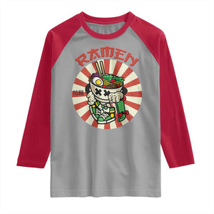 Kawaii Japan Ramen Raglan Shirt Cute Skater Japanese Noodles Anime Skateboard Lover TS02 Sport Gray Red Print Your Wear