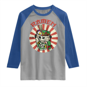 Kawaii Japan Ramen Raglan Shirt Cute Skater Japanese Noodles Anime Skateboard Lover TS02 Sport Gray Royal Print Your Wear
