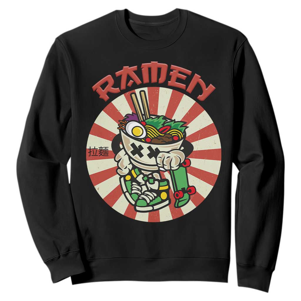 Kawaii Japan Ramen Sweatshirt Cute Skater Japanese Noodles Anime Skateboard Lover TS02 Black Print Your Wear
