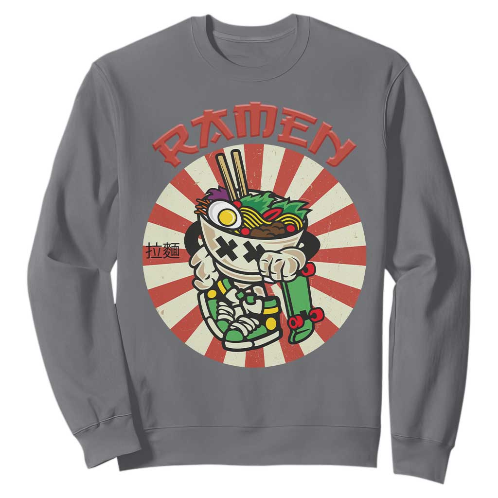 Kawaii Japan Ramen Sweatshirt Cute Skater Japanese Noodles Anime Skateboard Lover TS02 Charcoal Print Your Wear