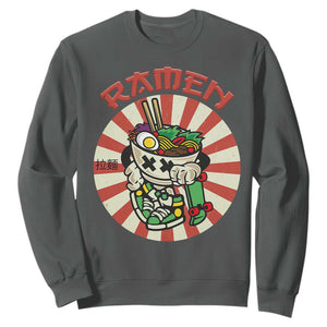 Kawaii Japan Ramen Sweatshirt Cute Skater Japanese Noodles Anime Skateboard Lover TS02 Dark Heather Print Your Wear