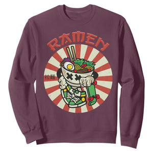 Kawaii Japan Ramen Sweatshirt Cute Skater Japanese Noodles Anime Skateboard Lover TS02 Maroon Print Your Wear