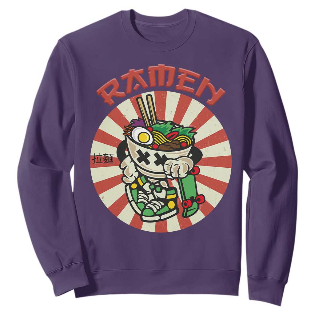 Kawaii Japan Ramen Sweatshirt Cute Skater Japanese Noodles Anime Skateboard Lover TS02 Purple Print Your Wear