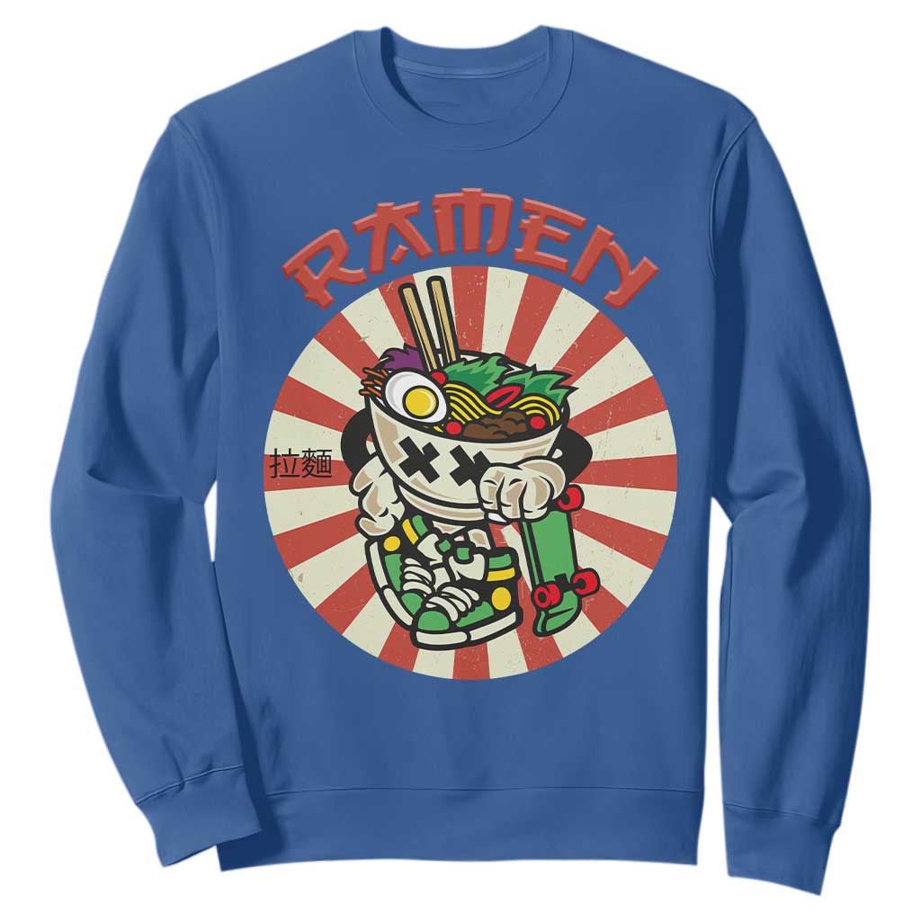 Kawaii Japan Ramen Sweatshirt Cute Skater Japanese Noodles Anime Skateboard Lover TS02 Royal Blue Print Your Wear