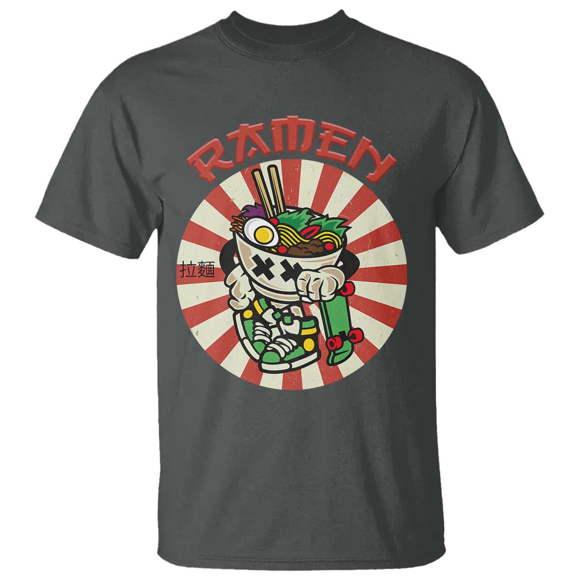 Kawaii Japan Ramen T Shirt Cute Skater Japanese Noodles Anime Skateboard Lover TS02 Dark Heather Print Your Wear