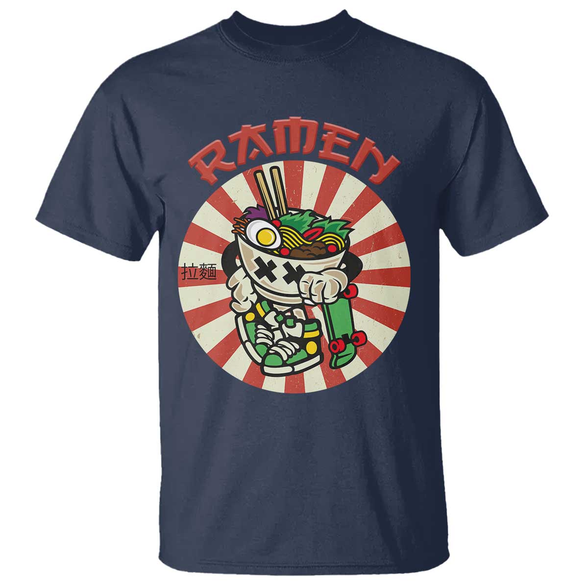 Kawaii Japan Ramen T Shirt Cute Skater Japanese Noodles Anime Skateboard Lover TS02 Navy Print Your Wear