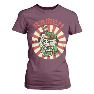 Kawaii Japan Ramen T Shirt For Women Cute Skater Japanese Noodles Anime Skateboard Lover TS02 Maroon Print Your Wear