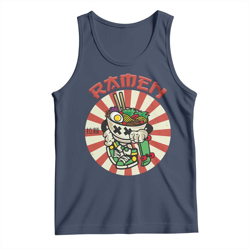 Kawaii Japan Ramen Tank Top Cute Skater Japanese Noodles Anime Skateboard Lover TS02 Navy Print Your Wear