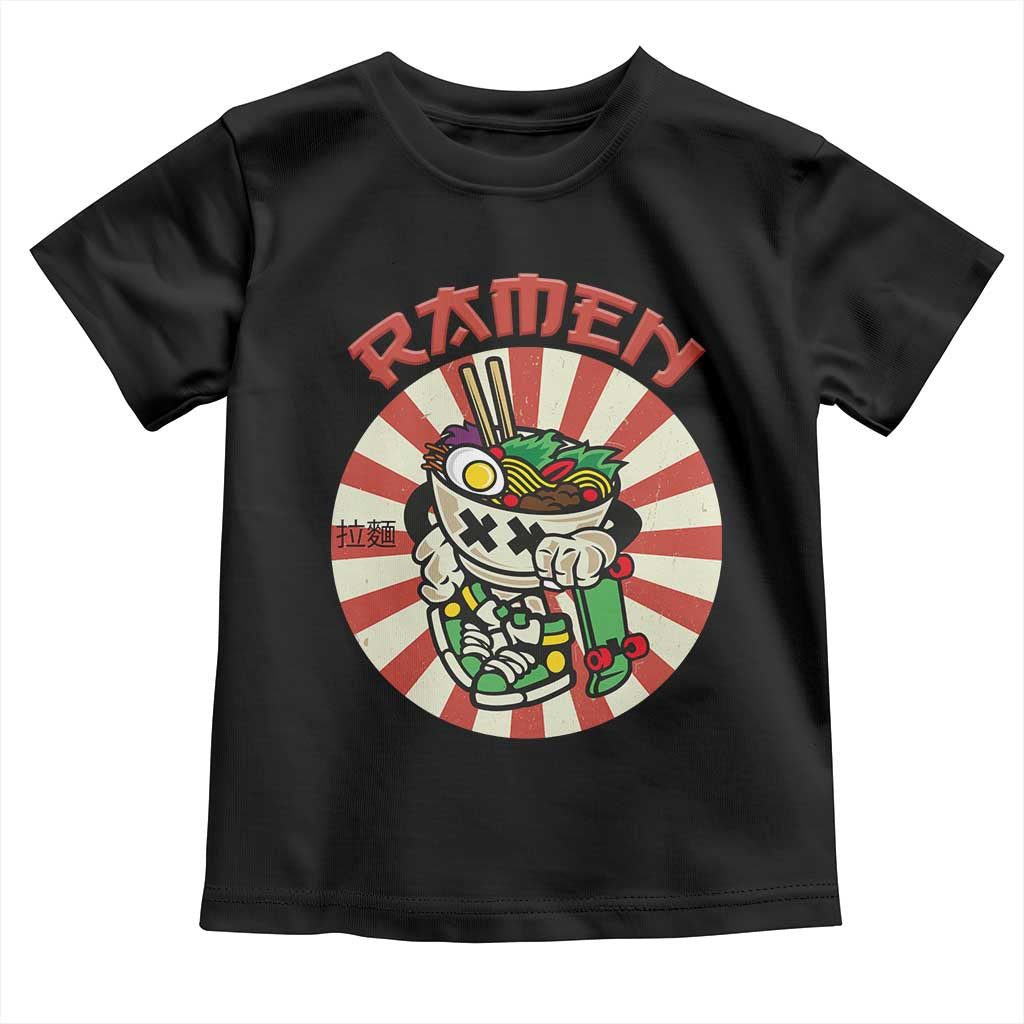Kawaii Japan Ramen Toddler T Shirt Cute Skater Japanese Noodles Anime Skateboard Lover TS02 Black Print Your Wear