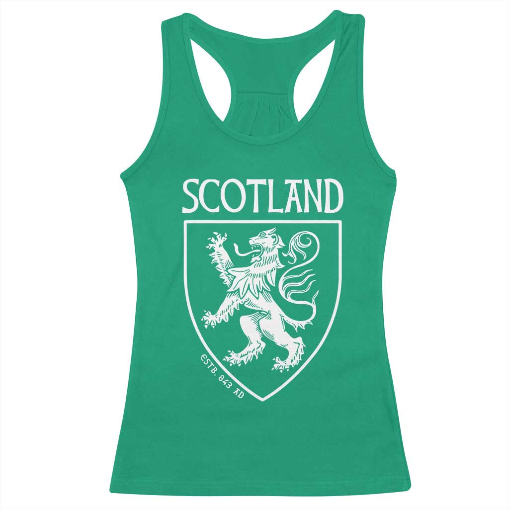 Scotland Lion Rampant Scottish Heritage Pride Graphic Racerback Tank Top