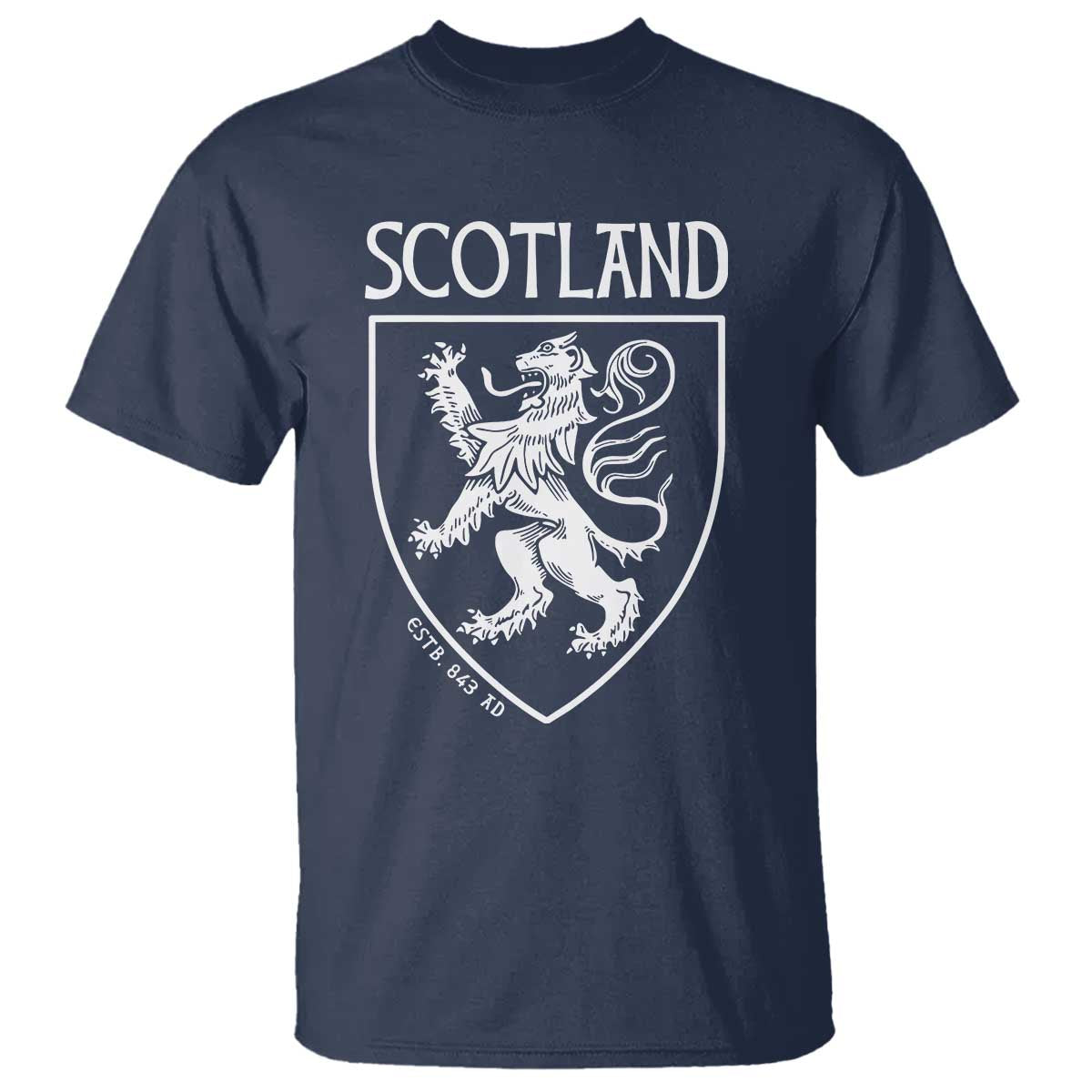 Scotland Lion Rampant Scottish Heritage Pride Graphic T Shirt TS02 Navy Print Your Wear