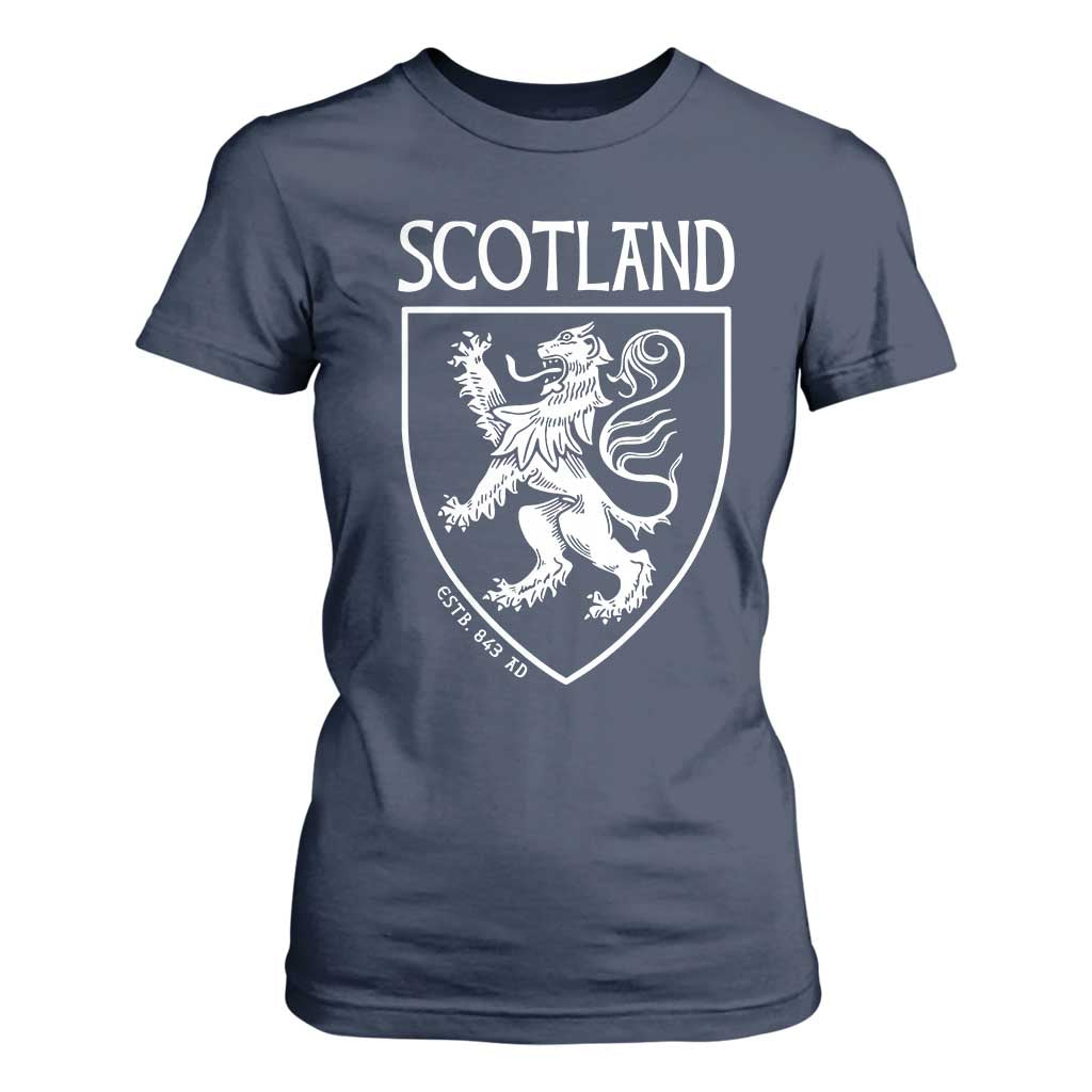 Scotland Lion Rampant Scottish Heritage Pride Graphic T Shirt For Women TS02 Navy Print Your Wear