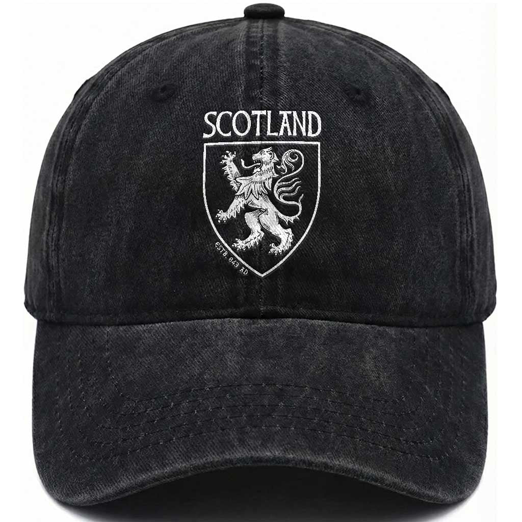 Scotland Lion Rampant Scottish Heritage Pride Graphic Washed Cotton Baseball Cap