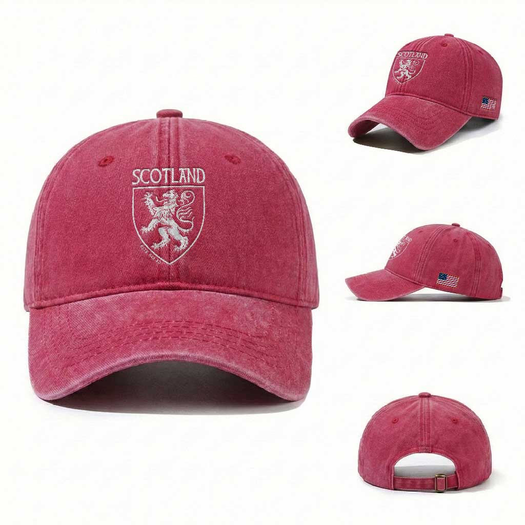 Scotland Lion Rampant Scottish Heritage Pride Graphic Washed Cotton Baseball Cap