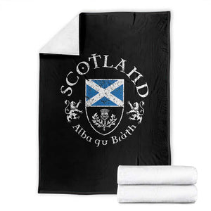 Scotland Alba gu Brath Scottish Thistle Emblem Throw Blanket Distressed Vintage Scottish Heritage Pride