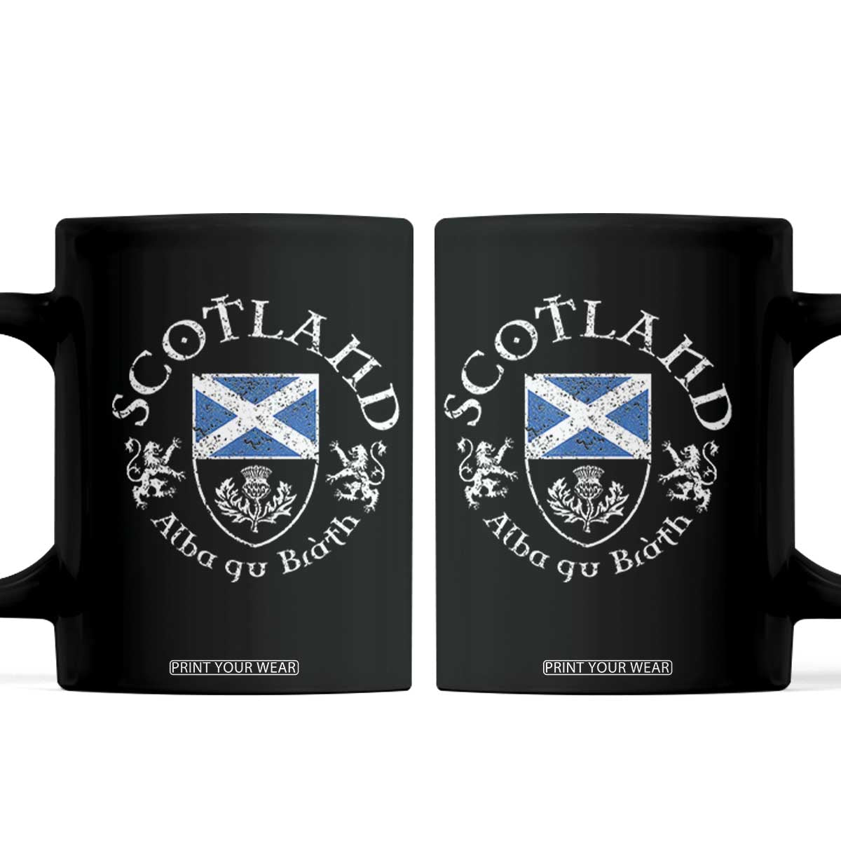 Scotland Alba gu Brath Scottish Thistle Emblem Coffee Mug Distressed Vintage Scottish Heritage Pride