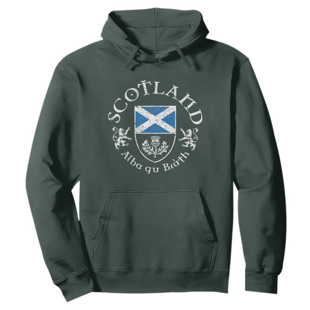 Scotland Alba gu Brath Scottish Thistle Emblem Hoodie Distressed Vintage Scottish Heritage Pride