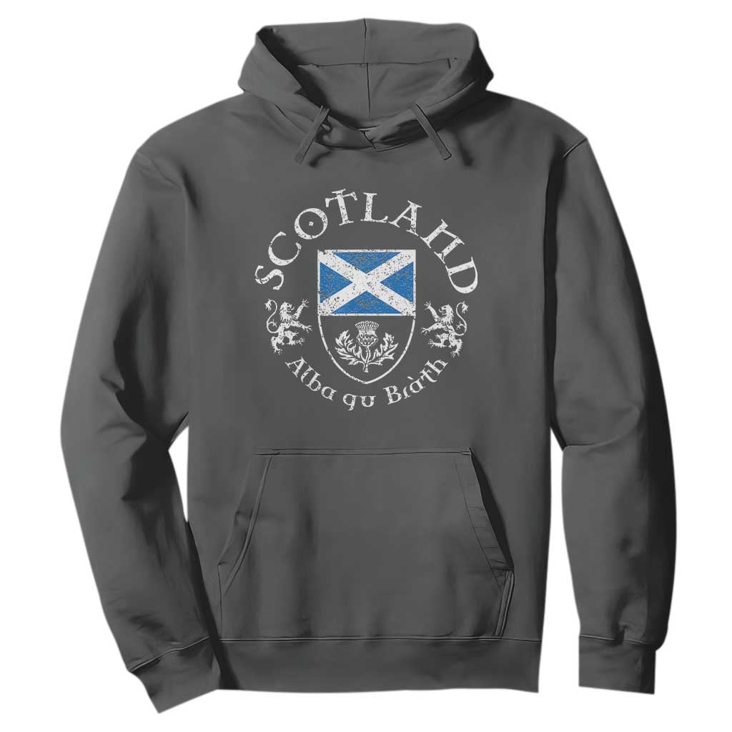 Scotland Alba gu Brath Scottish Thistle Emblem Hoodie Distressed Vintage Scottish Heritage Pride