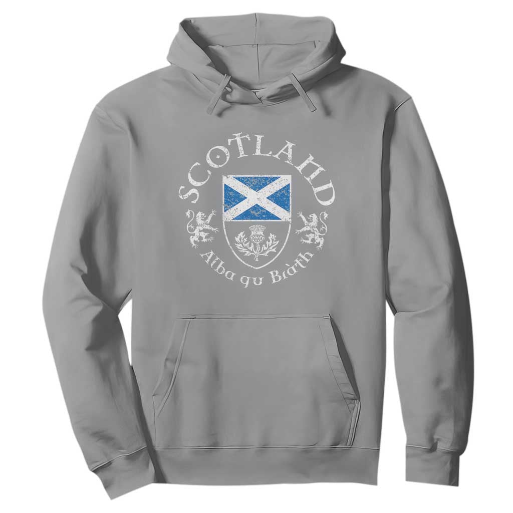 Scotland Alba gu Brath Scottish Thistle Emblem Hoodie Distressed Vintage Scottish Heritage Pride