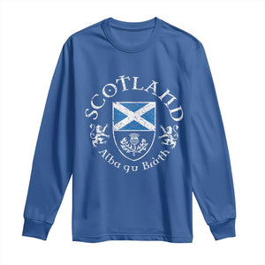 Scotland Alba gu Brath Scottish Thistle Emblem Long Sleeve Shirt Distressed Vintage Scottish Heritage Pride